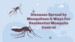 Diseases Spread by Mosquitoes & Ways For Residential Mosquito Control