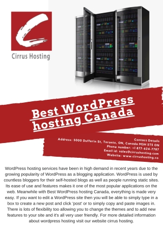 Best WordPress hosting Canada