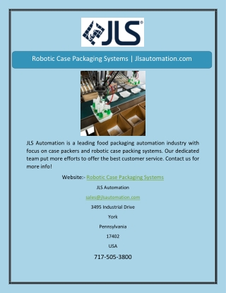 Robotic Case Packaging Systems | Jlsautomation.com