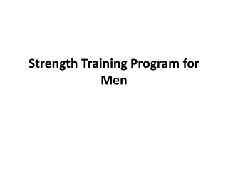 Strength Training Program for Men