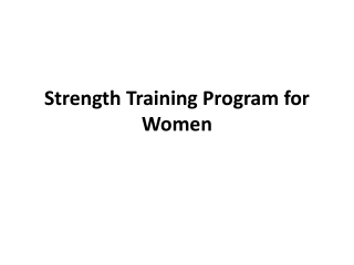 Strength Training Program for Women