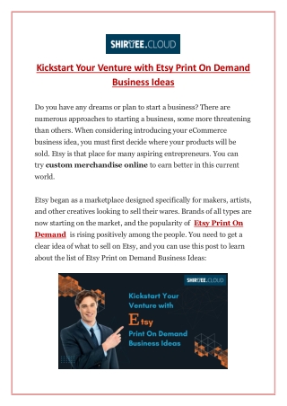 Kickstart Your Venture with Etsy Print On Demand Business Ideas