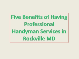 Professional Handyman Services in Rockville MD