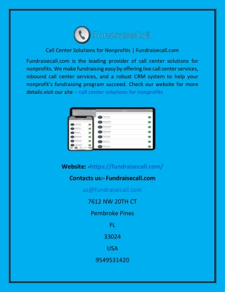 Call Center Solutions for Nonprofits Fundraisecall