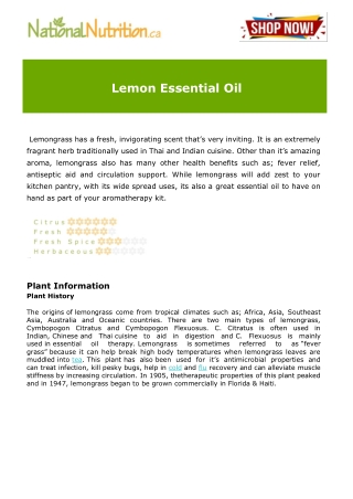 Lemongrass Essential Oil