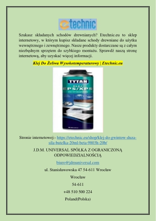 Klej Do Żeliwa Wysokotemperaturowy  Etechnic.eu