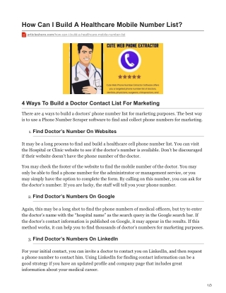 articleshero.com-How Can I Build A Healthcare Mobile Number List