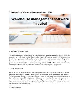 Warehouse management software in dubai