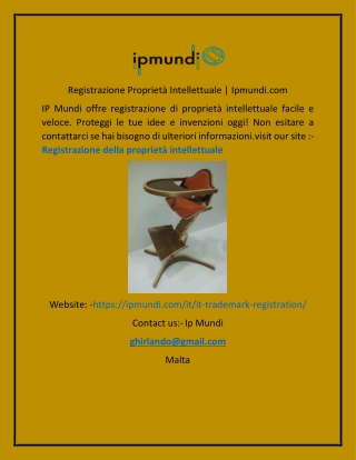Registrazione Proprietà Intellettuale  Ipmundi