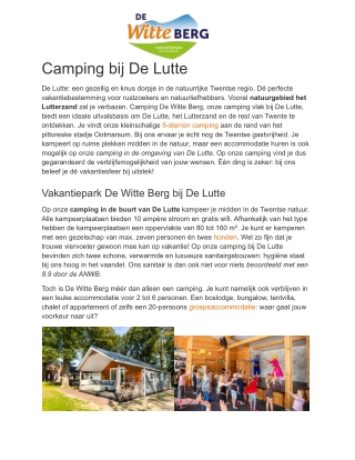 Camping bij de lutte - de witte berg