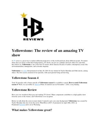 Yellowstone: The review of an amazing TV show