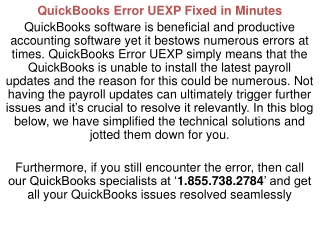 QuickBooks Error UEXP Fixed in Minutes