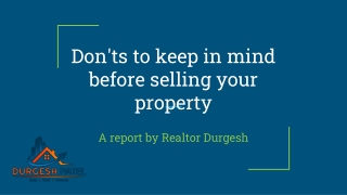 Don'ts to keep in mind before selling your property