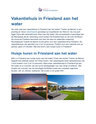 Vakantiehuisje Friesland - tusken de marren