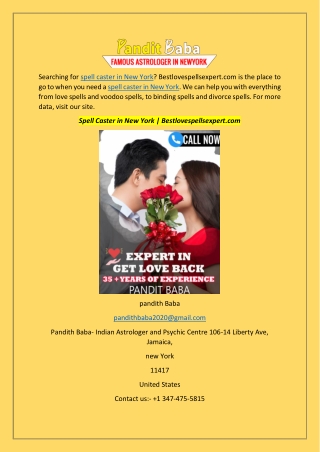 Spell Caster in New York  Bestlovespellsexpert.com