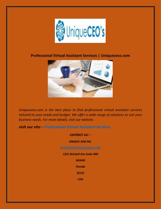 Professional Virtual Assistant Services