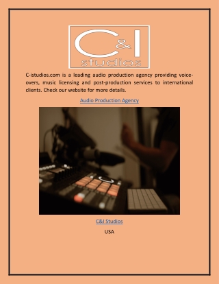 Audio Production Agency  C-istudios.com