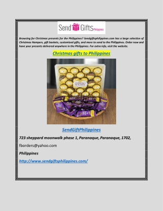 Christmas Gifts to Philippines  Sendgiftsphilippines.com