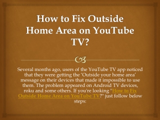 How to Fix Outside Home Area on YouTube TV?