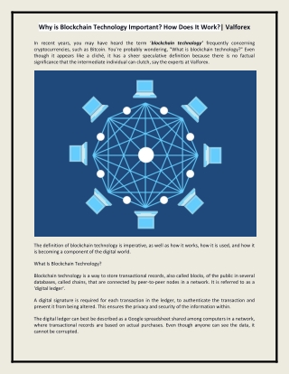 Why is Blockchain Technology Important? How Does It Work?| Valforex