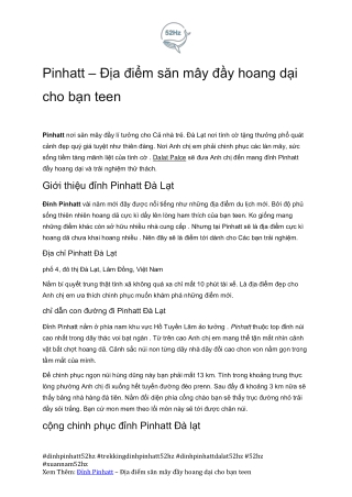Review Ve Dep Tuyet My Dinh Pinhatt Da Lat 52hz