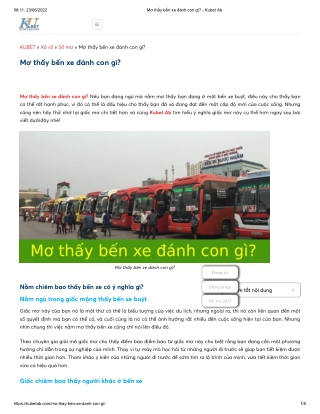 Mơ thấy bến xe đánh con gì_ - Kubet Ab