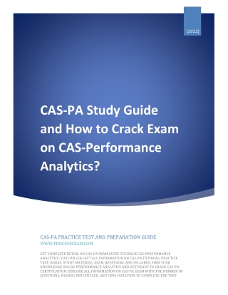 CAS-PA Study Guide and How to Crack Exam on CAS-Performance Analytics?
