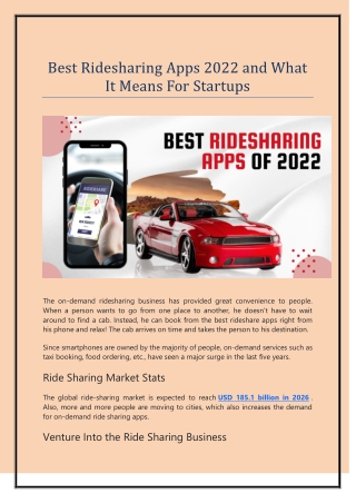 Best Ridesharing Apps 2022 and What It Means For Startups