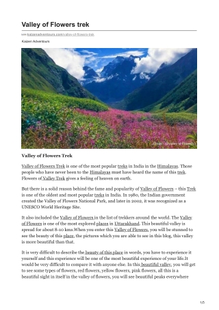 Valley of Flowers trek