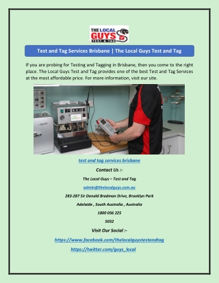 Test and Tag Services Brisbane | The Local Guys Test and Tag