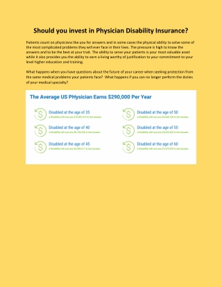 Should you invest in Physician Disability Insurance
