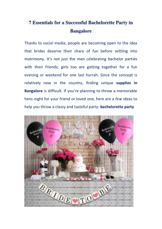 Bachelorette Party Balloon Decoration & Other Ideas to Make the Bride Feel Special