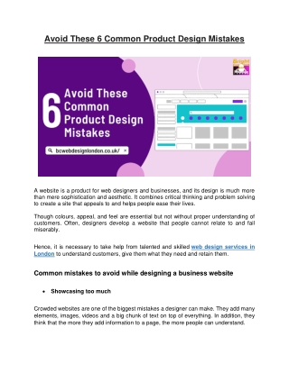 Avoid These 6 Common Product Design Mistakes