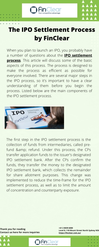 The IPO Settlement Process by FinClear