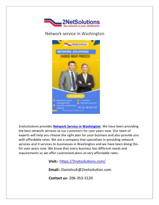 Network service in Washington | 2netsolutions