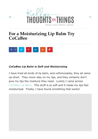 For a Moisturizing Lip Balm Try CoCaBee