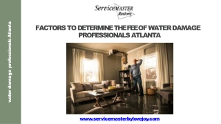 Variables To Determine The Fees Of Water Damage Professionals Atlanta