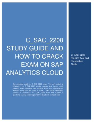 C_SAC_2208 Study Guide and How to Crack Exam on sap Analytics Cloud