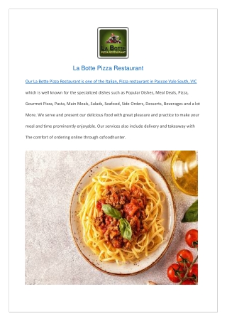 La Botte Pizza Restaurant