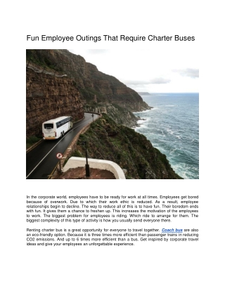 Fun Employee Outings That Require Charter Buses