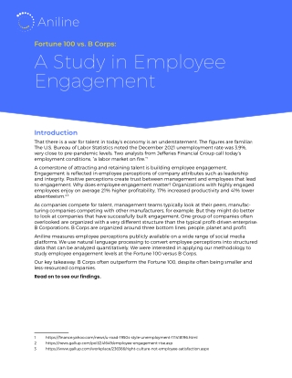 A Study in Employee Engagement