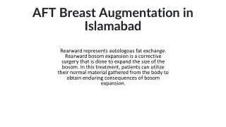 AFT Breast Augmentation in Islamabad