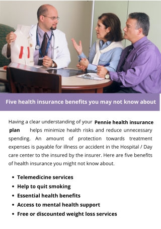 Five health insurance benefits you may not know about