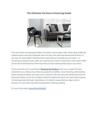 The Ultimate Furniture Financing Guide
