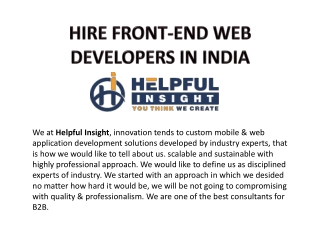 Hire front-end web developers In India