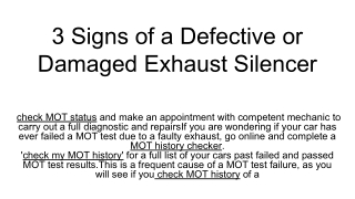 3 Signs of a Defective or Damaged Exhaust Silencer