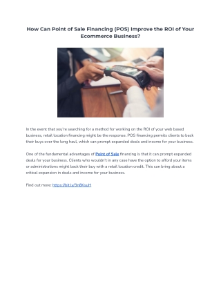 How Can Point of Sale Financing (POS) Improve the ROI of Your Ecommerce Business