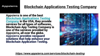 Blockchain Application Testing Company
