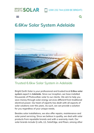 6.6Kw Solar System Adelaide