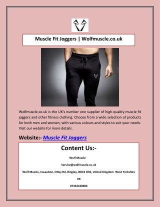 Muscle Fit Joggers | Wolfmuscle.co.uk